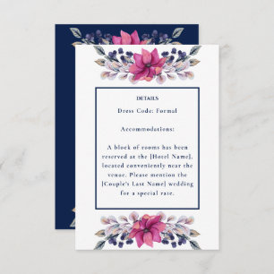 Fuchsia Pink Navy Details Enclosure QR Code RSVP