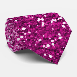 Fuchsia Pink Ombre Glitter Glam Neck Tie 