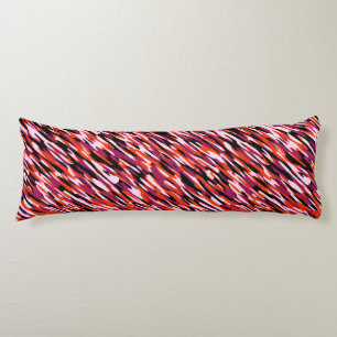 Fuchsia pink, orange, black and white camo body pillow