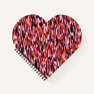 Fuchsia pink, orange, black and white camo  notebook