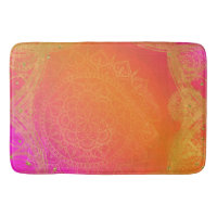 Fuchsia Pink Orange & Gold Indian Mandala Glam