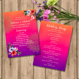 Fuchsia Pink Orange Purple Bright and Bold Floral Program