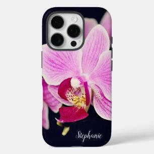 Fuchsia Pink Orchid Floral Custom iPhone 16 Pro Case