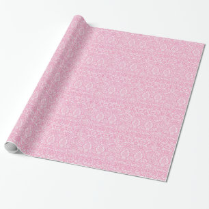 Fuchsia Pink Pineapple Victorian Vintage Damask Wrapping Paper