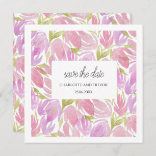 Fuchsia Pink Purple Watercolor Flowers Pattern