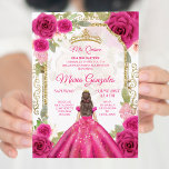 Fuchsia Pink Rose & Dress Charra Mis XV Anos Invitation<br><div class="desc">Fuchsia Pink Rose & Dress Charra Mis XV Anos Invitation
Mis Quince Anos,  15th Birthday, </div>