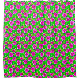 Fuchsia Pink Watercolor Rose Pattern