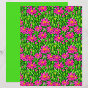 Fuchsia Pink Wildflowers in a Field