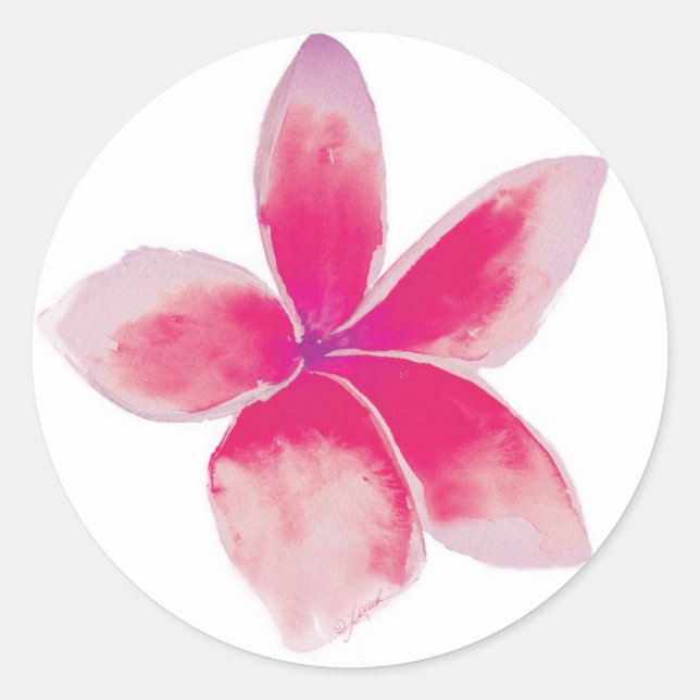 Fuchsia Plumeria Sticker (Front)