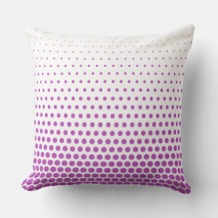 Fuchsia Polka Dot Modern White Throw Pillow