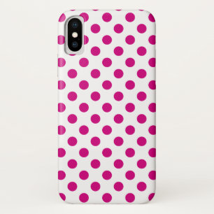 Fuchsia polka dots iPhone x case