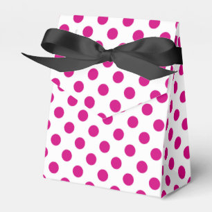 Fuchsia polka dots favor box
