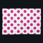 Fuchsia polka dots kitchen towel<br><div class="desc">Fuchsia and white polka dots</div>