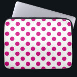 Fuchsia polka dots laptop sleeve<br><div class="desc">Fuchsia and white polka dots</div>