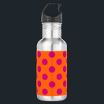 Fuchsia polka dots on orange 532 ml water bottle<br><div class="desc">Fuchsia polka dots on orange</div>
