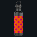 Fuchsia polka dots on orange 710 ml water bottle<br><div class="desc">Fuchsia polka dots on orange</div>