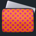 Fuchsia polka dots on orange laptop sleeve<br><div class="desc">Fuchsia polka dots on orange</div>