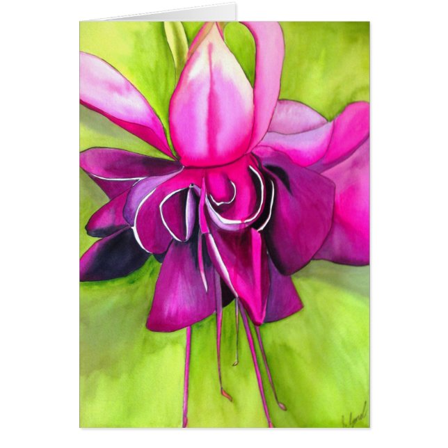 Fuchsia pop art watercolour flower (Devant)