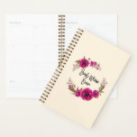 Fuchsia Poppies Floral Wreath Happy Mother's Day Planner<br><div class="desc">A planner designed with pretty fuchsia pink poppies and decorative sprigs and leaves in a circular floral wreath. Happy Mother's Day written inside in a cute trendy font. On the back the same floral wreath that has the words: love you mom, written inside. Pretty and elegant. A digital image that...</div>