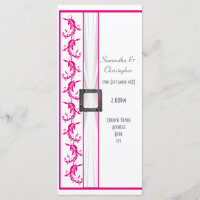 Fuchsia programme de mariage d'église rose et blan