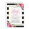Fuchsia Purple Red Floral Stripes Bridal Shower