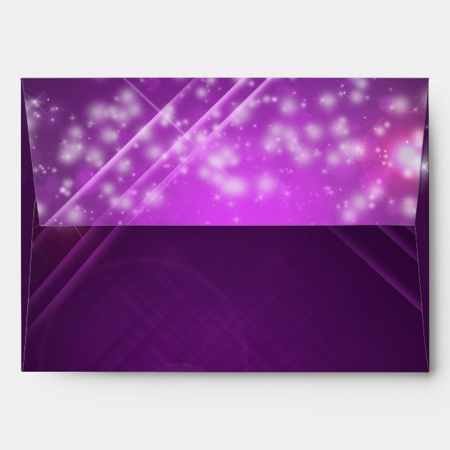 Fuchsia Purple Sparkle Club Vibe PARTY Enveloppes (Dos (Haut rabat))