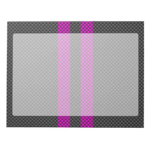 Fuchsia Racing Stripes in Carbon Fibre Style Notepad