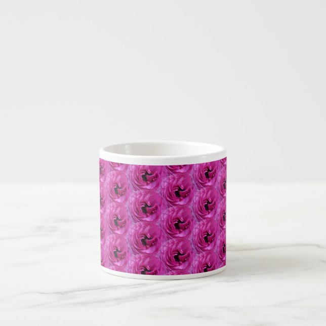 Fuchsia Ranunculus - Modern Floral Design Espresso Cup (Front)
