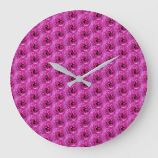 Fuchsia Ranunculus - Modern Floral Design Large Clock