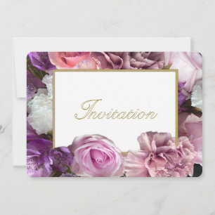 Fuchsia Rose Birthday Party Invitation