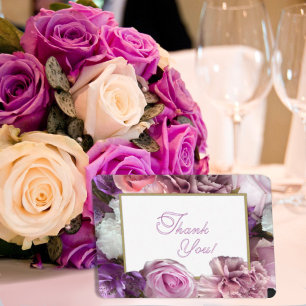 Fuchsia Rose Thank You Card