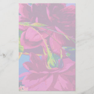 Fuchsia Roses Stationery