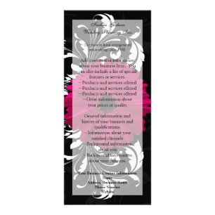 Fuchsia Scroll Gerbera Daisy w/Black and White Rack Card