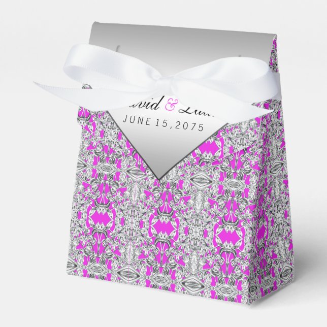 Fuchsia Silver Favour Box (Front Side)