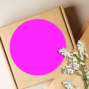 Fuchsia Solid Colour   Classic Elegant Round Sticker