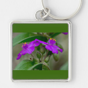 Fuchsia Spiderwort Twins Wildflower Gifts Apparel Keychain