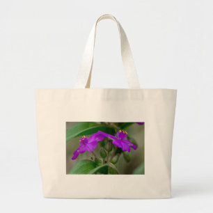 Fuchsia Spiderwort Twins Wildflower Gifts  Apparel Large Tote Bag