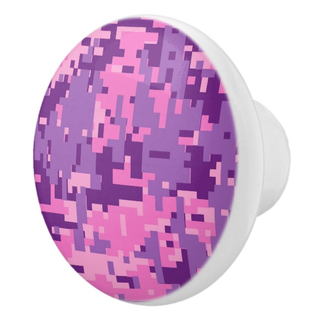 Fuchsia Storm Digital Camo Camouflage Customizable Ceramic Knob (Right)