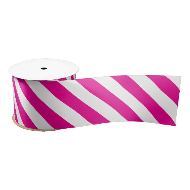 Fuchsia Stripes Satin Ribbon (Spool)