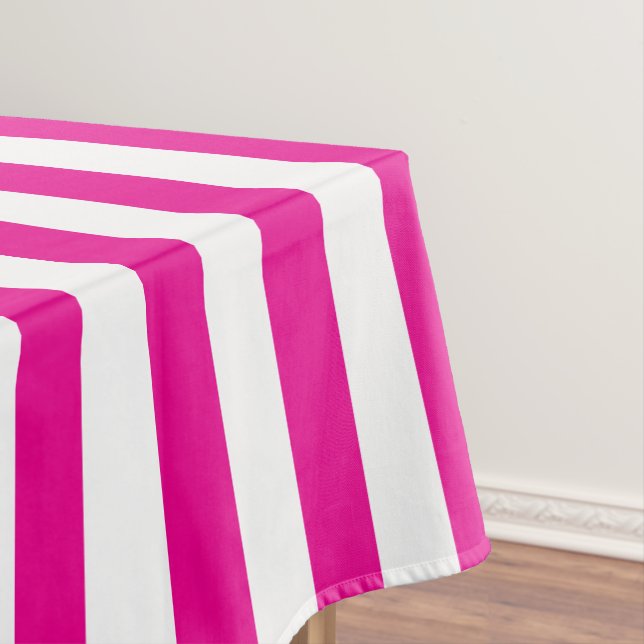 Fuchsia Stripes Tablecloth (In Situ)