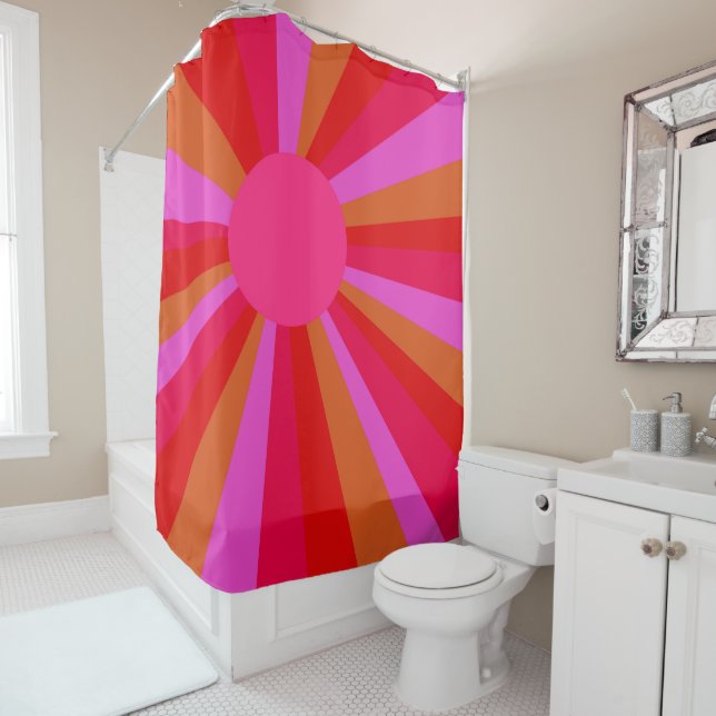 Fuchsia Sunrise Sunburst Minimalist Abstract   (In Situ)