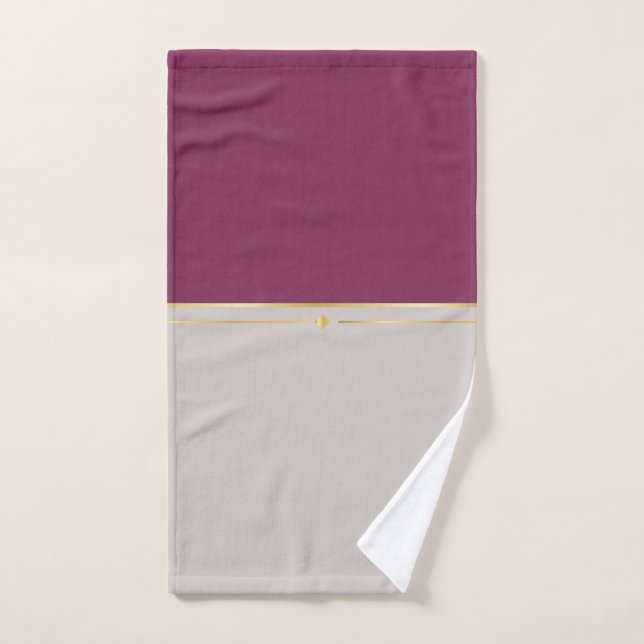 Fuchsia & Taupe Haven Hand Towel (Hand Towel)