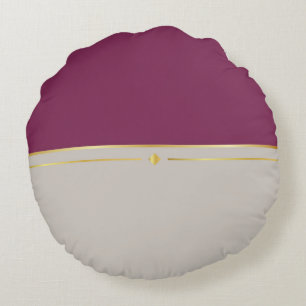 Fuchsia & Taupe Haven Round Pillow