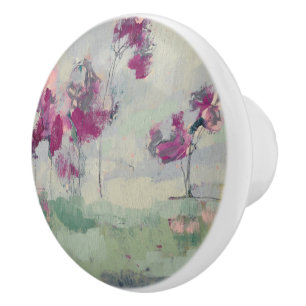 Fuchsia Treeline Ceramic Knob