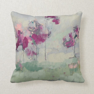 Fuchsia Treeline Throw Pillow