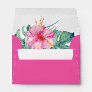 Fuchsia Tropical Floral Enveloppes de mariage pers