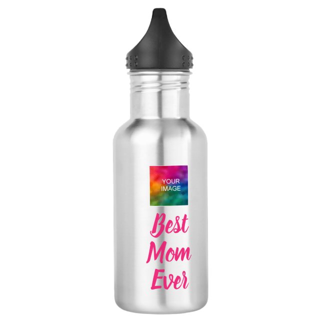 Fuchsia Typography Script Template Best Mom Ever 532 Ml Water Bottle (Left)