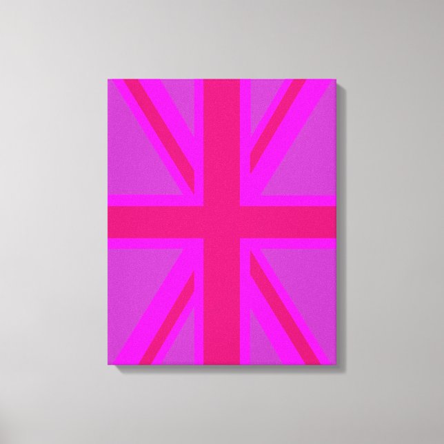Fuchsia Union Jack Canvas Print (Front)