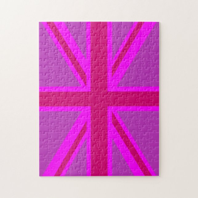 Fuchsia Union Jack Jigsaw Puzzle (Vertical)