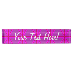 Fuchsia Union Jack Nameplate